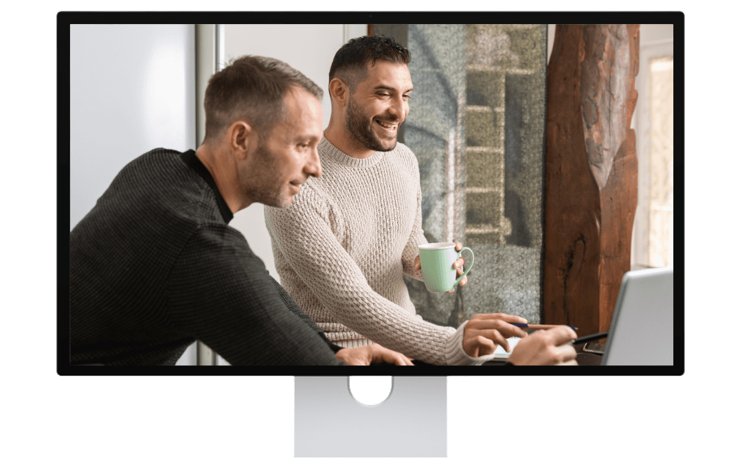 customer and agent smiling together