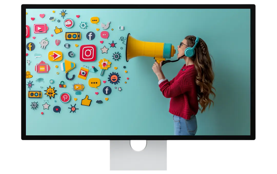 Social media marketing campaign illustration